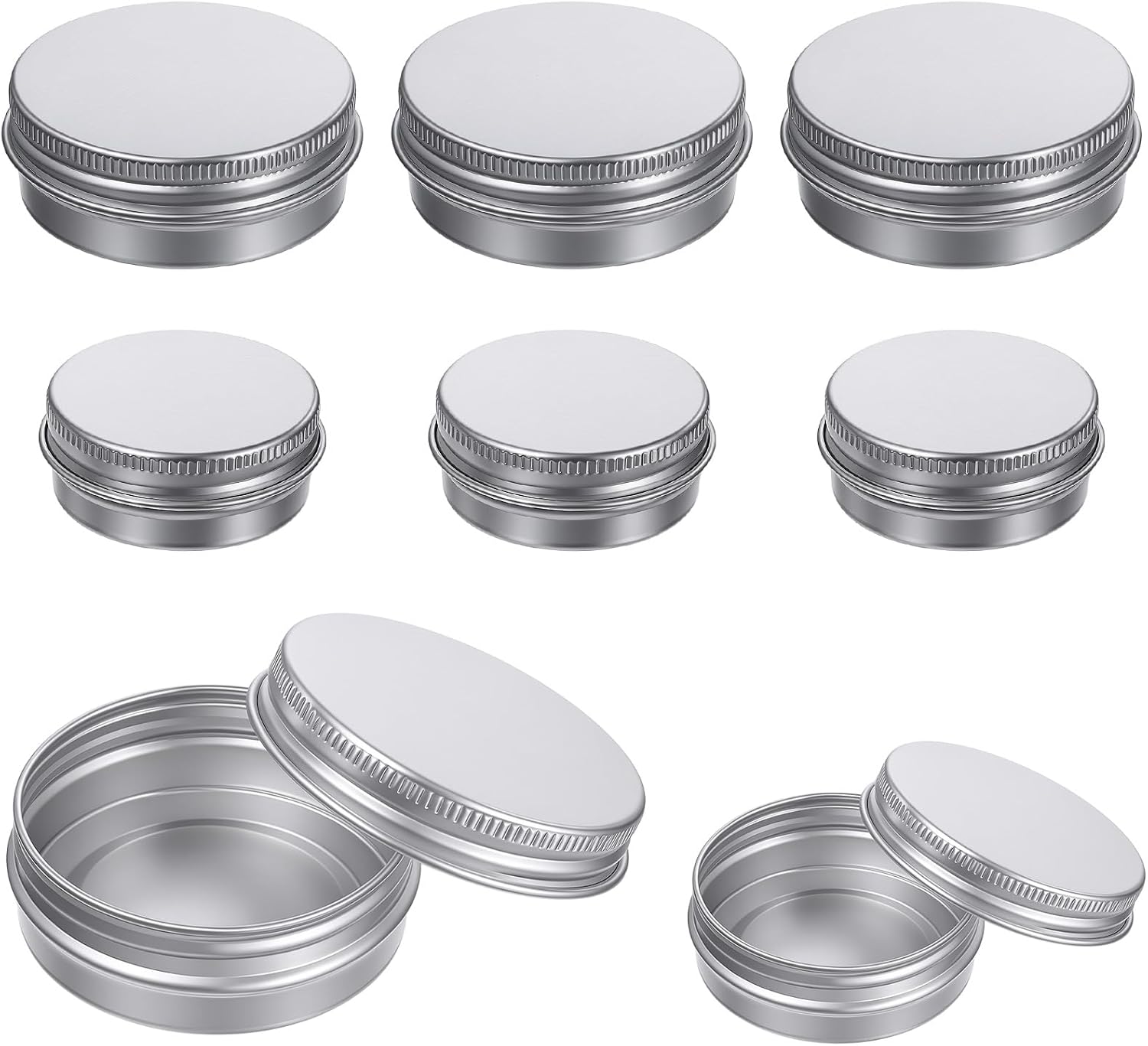 6pcs Lip Balm Tins Small Tins with Lids Round Metal Aluminum Tin Containers
