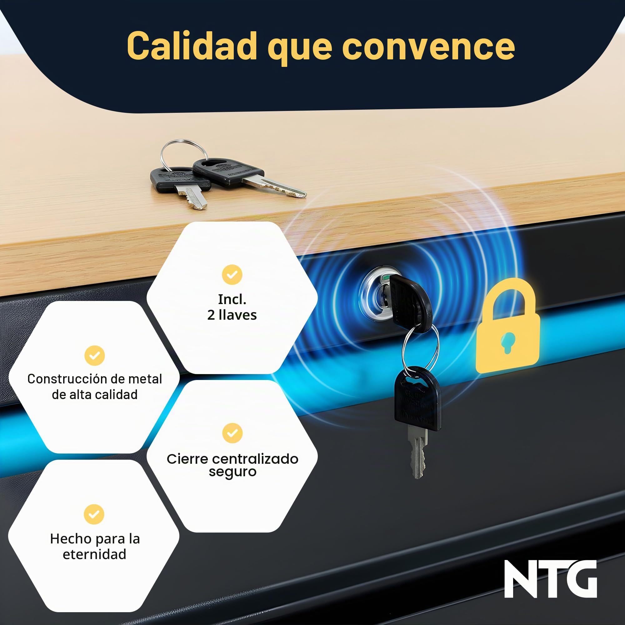 NTG Carro de herramientas XXL – 471 piezas incluidas – 12 cajones con tablero de trabajo de madera, con llave, móvil sobre ruedas – Gabinete profesional de metal para garaje y taller