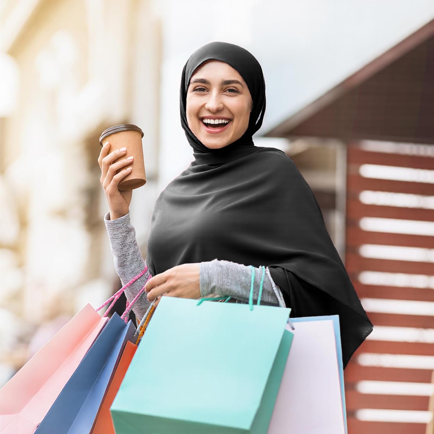 Geyoga Instant Chiffon Hijab 3-in-1 Hijab Scarf for Women Muslim Soft Long Head Scarf Wrap with Built-in Magnets and Undercap - Image 4