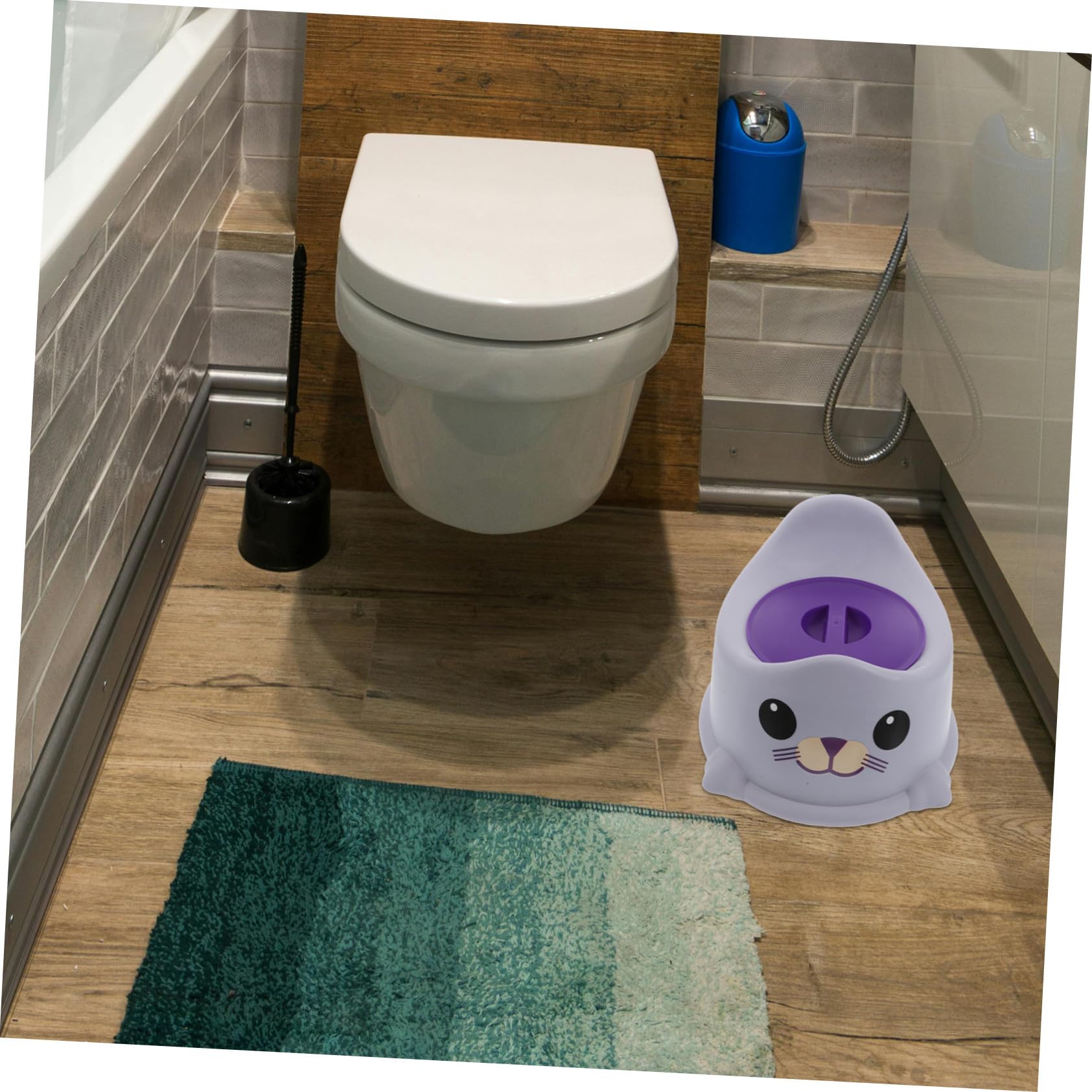BESTonZON Asiento de Entrenamiento para Ir al Baño para Niños Pequeños con Respaldo y Patas Ajustables Antideslizantes en Material Pp Diseño Adorable para Ñiño