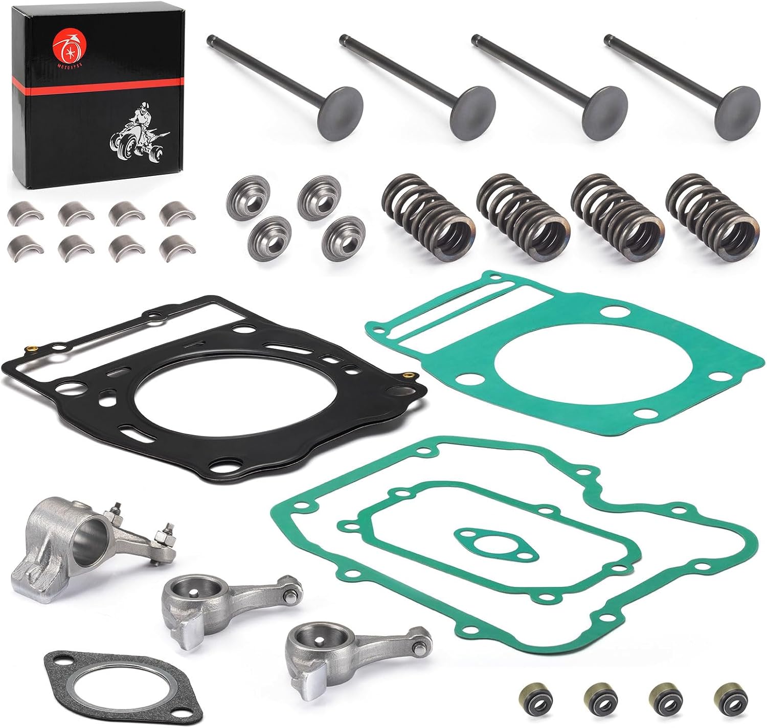 Rocker Arm & Intake Exhaust Valve Kit for Polaris Sportsman Magnum Scrambler Ranger 400 425 500 1995-2014