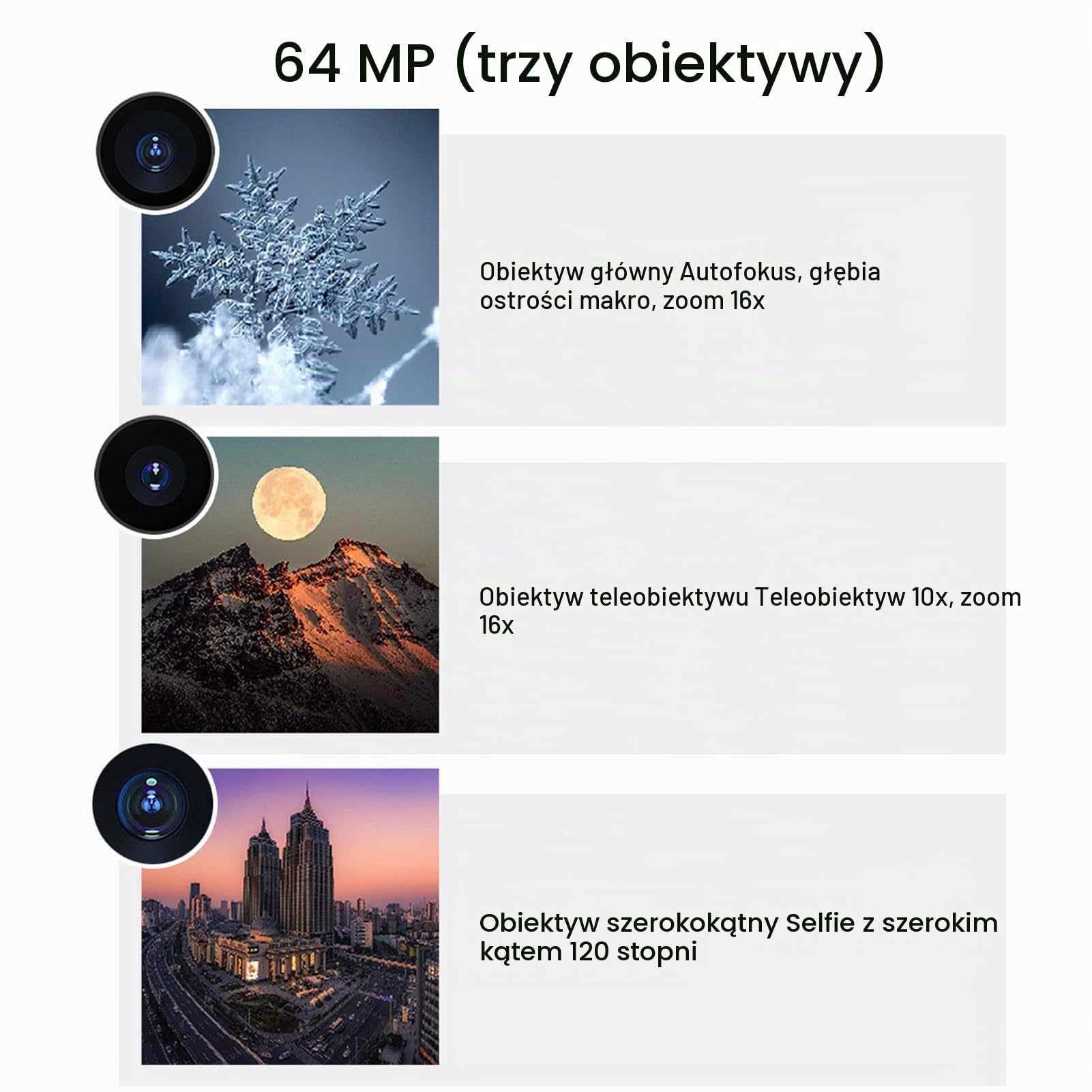 64 MP 4K ekran dotykowy 3", aparat cyfrowy, 16 x dotykowy zoom, kamera noktowizyjna do kamery wideo z budzikiem i głośnikiem błyskowym, z telefonem do transmisji połączenia OTG,