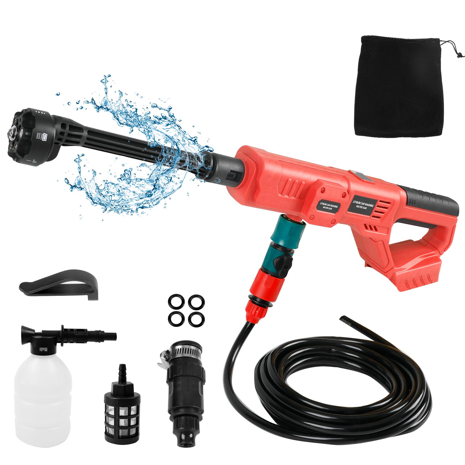 Rondella ad alta pressione a batteria Milwaukee 18 V 21000 giri/min, 1000 PSI, idropulitrice portatile a mano con ugello 6 in 1 e pentola in schiuma per recinzione, pavimento, pulizia del giardino