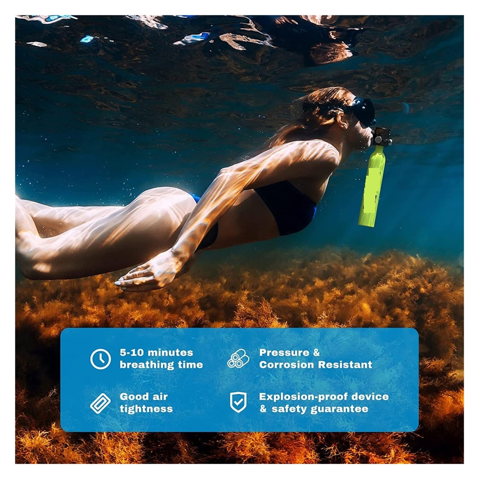 Sprzęt do nurkowania 0.5L przenośny zbiornik do nurkowania, nurkowanie Snorkel Mini butla podwodna sprzęt do nurkowania profesjonalny zbiornik powietrza, sprzęt do nurkowania Korzystanie z bezpiecznie