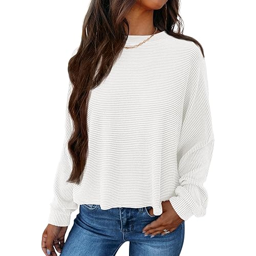 AUTOMET Casual Sweaters for Women Crewneck Ribbed Kint Soft Tops 2024 Fall Fashion Outfits