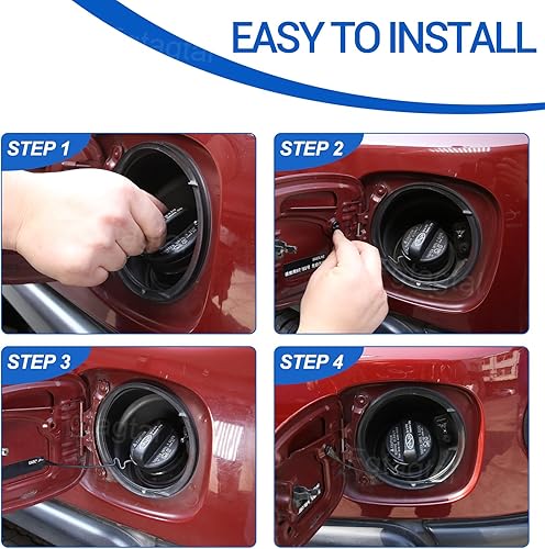 Miniatura 5 de Tapa de llenado de gas de repuesto compatible con Toyota FJ Cruiser 2007-2021, tapas de depósito de combustible de repuesto, tapa de depósito de