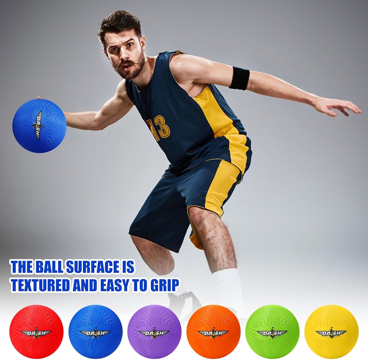 Jerify 8.5 Inches Playground Balls Kickball Bulk, Colorful Inflatable Sports Bouncy Balls, Dodgeball, Kickball for Official Play, and Fun Indoor and Outdoor Toys and Gift