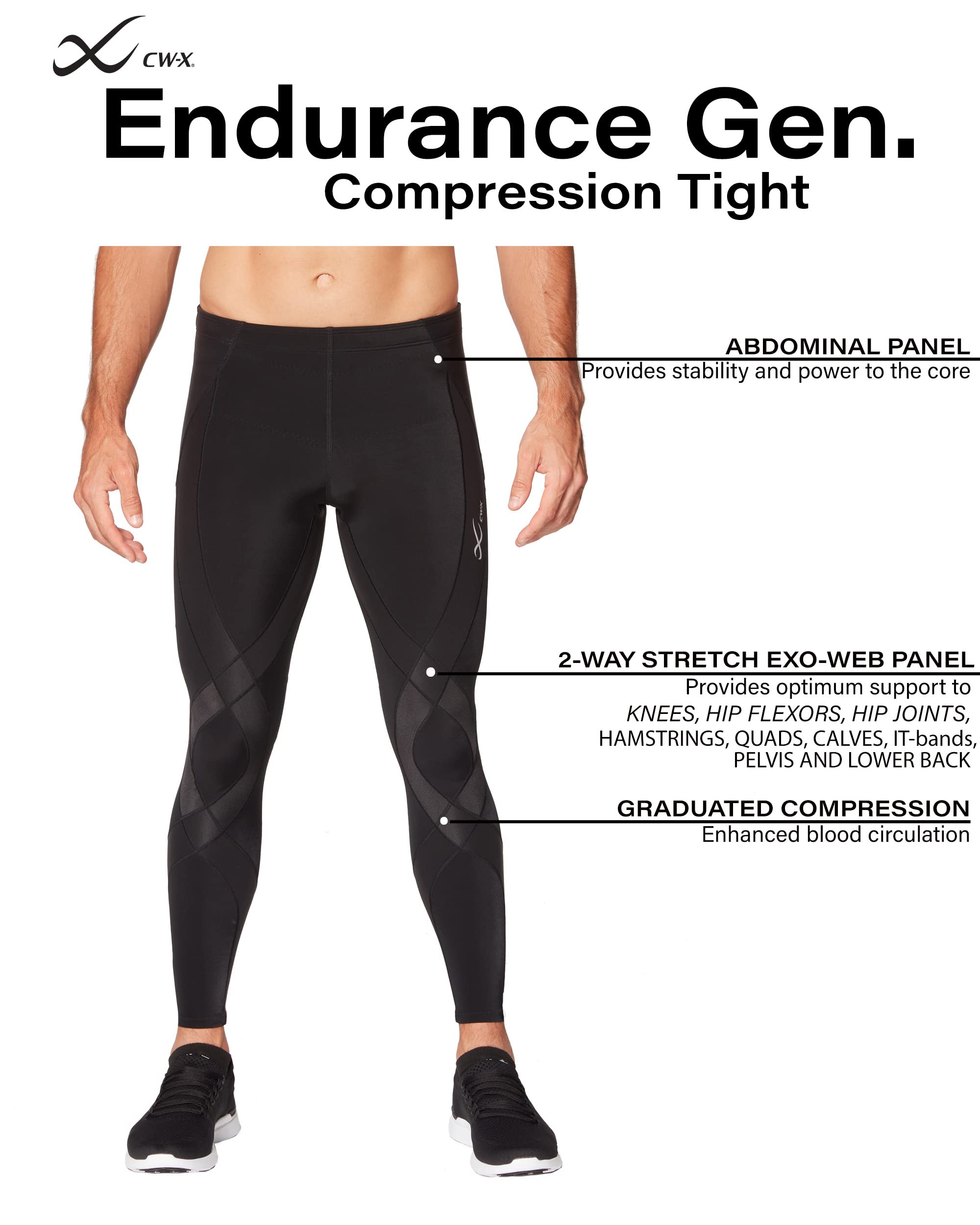 CW-X Damen Women's Endurance Generator Joint and Muscle Support Compression Tight, Leggings for Running, 129809 Kompressionshose