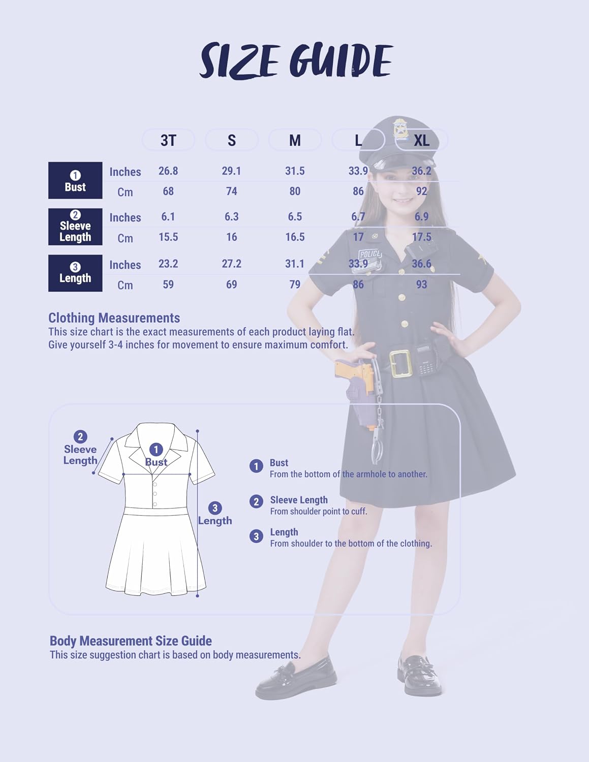 Spooktacular Creations Halloween 14PCS Police Costume for Girls, Girls Police Officer Costume with Toys, Kids Cop for Cosplay