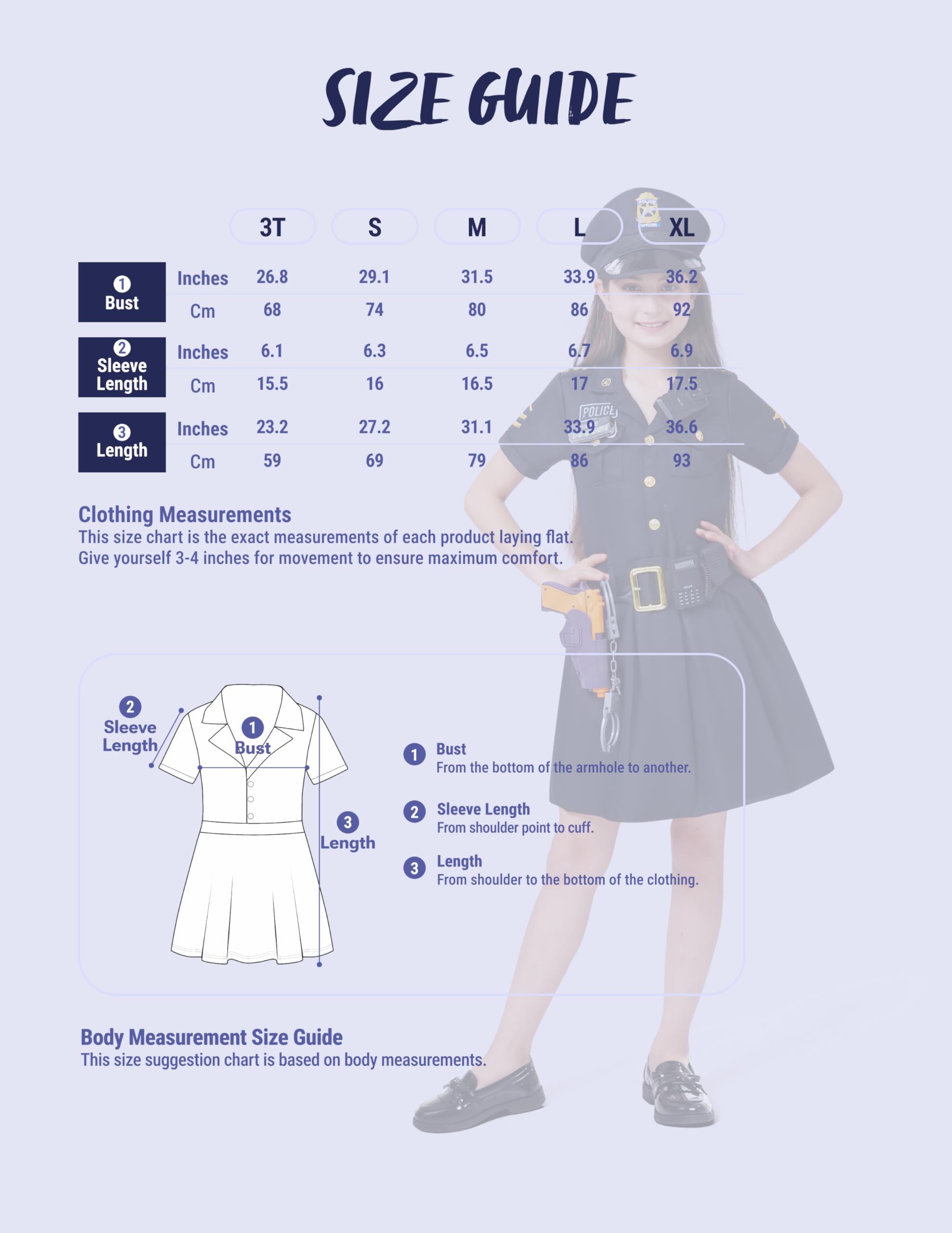 Spooktacular Creations Officies of Police Girl Cop costume Suit abito da abbigliamento Halloween, Ruoli Game, Carnival Cosplay, feste tematiche