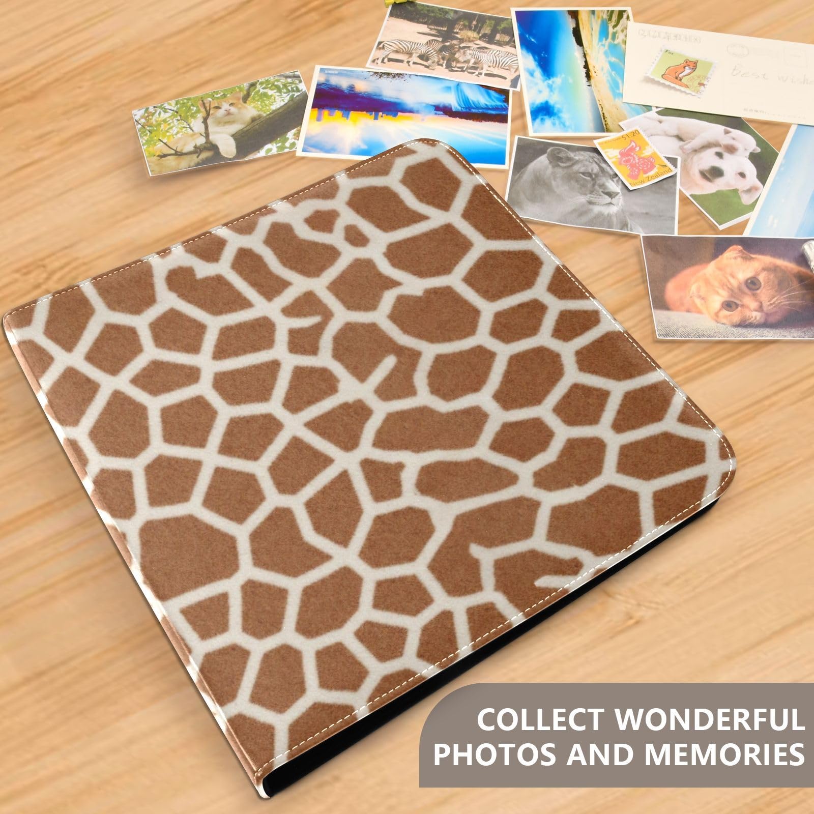 Libro dei ricordi in pelle PU marrone texture pelle giraffa