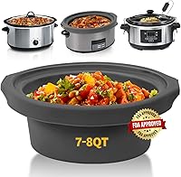 Vista 1 de Slow Cooker Liners fit Crock Pot 7-8 QT,Maywe Tanso for Crock Pot Liners For 7-8 Quart Oval Slow Cookers,Reusable & Leakproof Silicone Slow Cooker