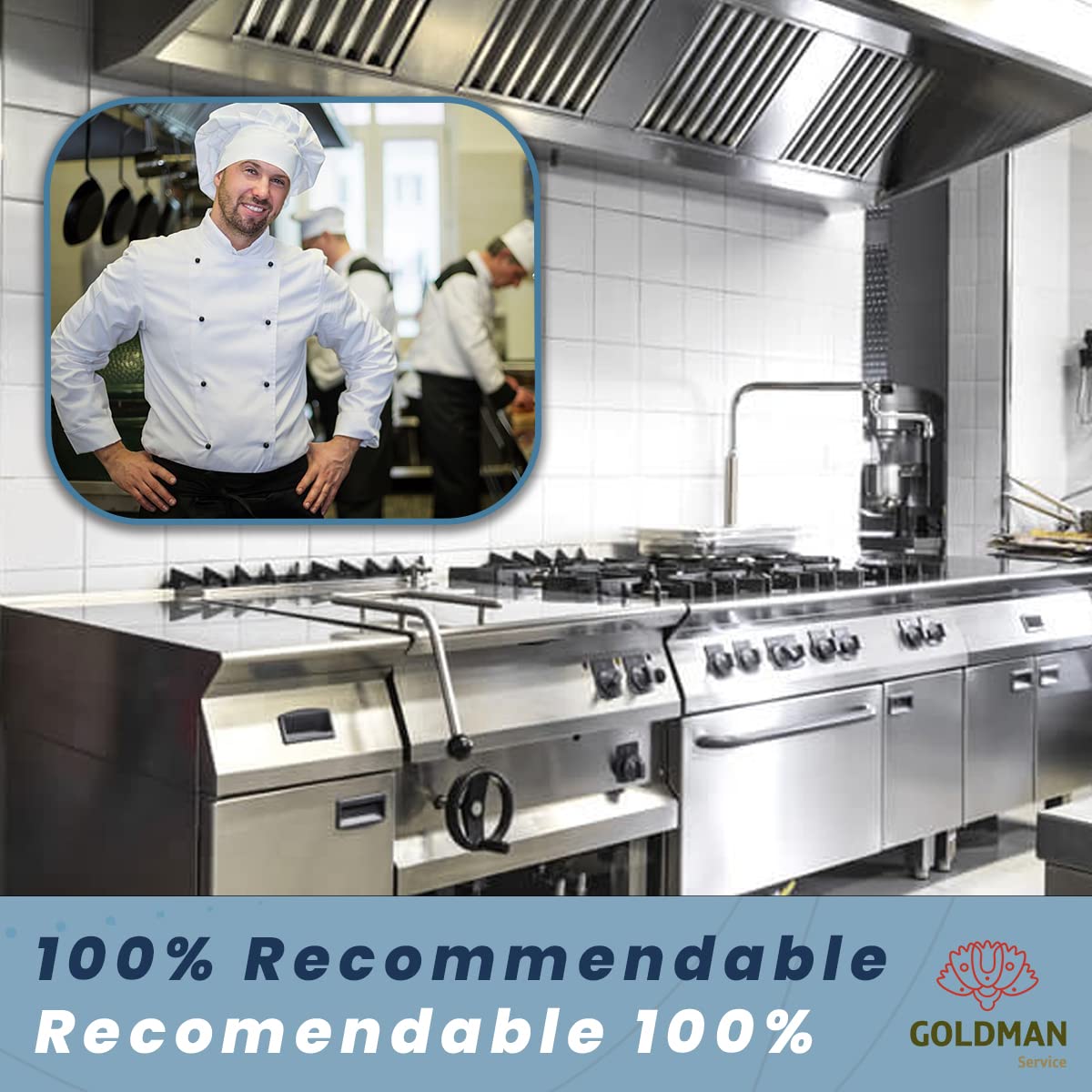GOLDMAN SERVICE | Tuyau Flexible de Gaz de sécurité pour les cuisines industrielles de l'hôtellerie - Longueur : 1,5 mètres - Connexion : 1/2" M-H + Adaptateur M-M