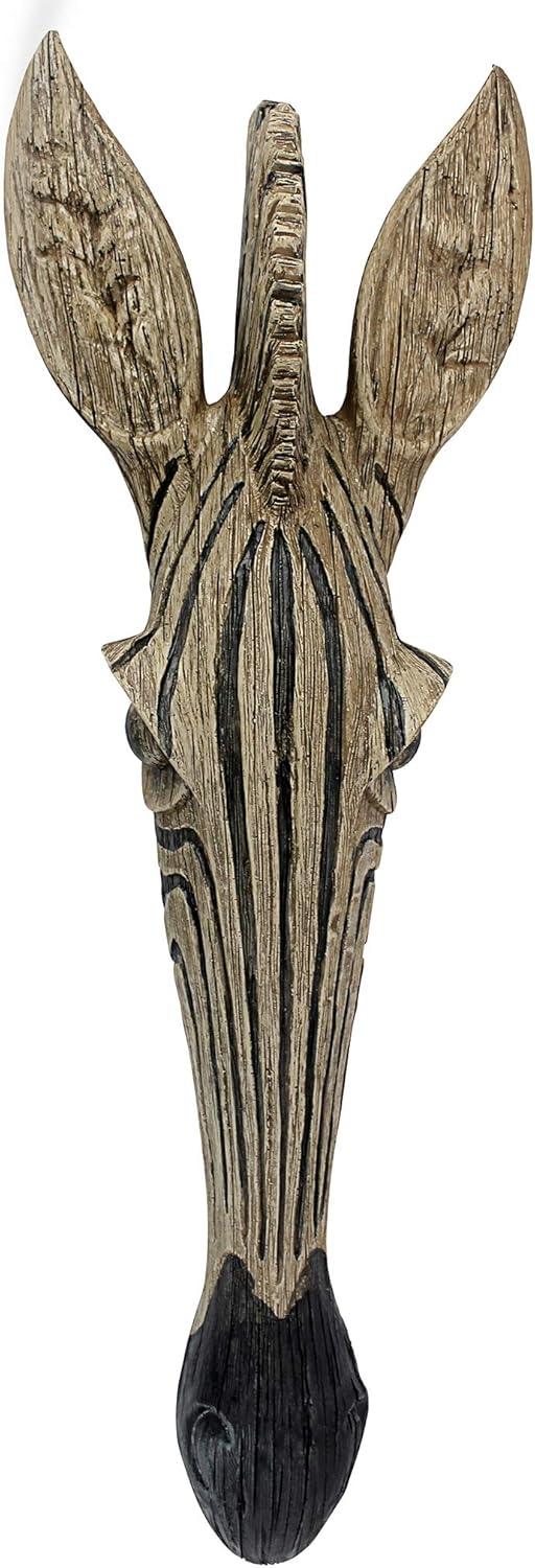 Design Toscano Zebra Animal Mask of the Savannah Wall Decor Sculpture, 16 Inch, Polyresin, Full Color