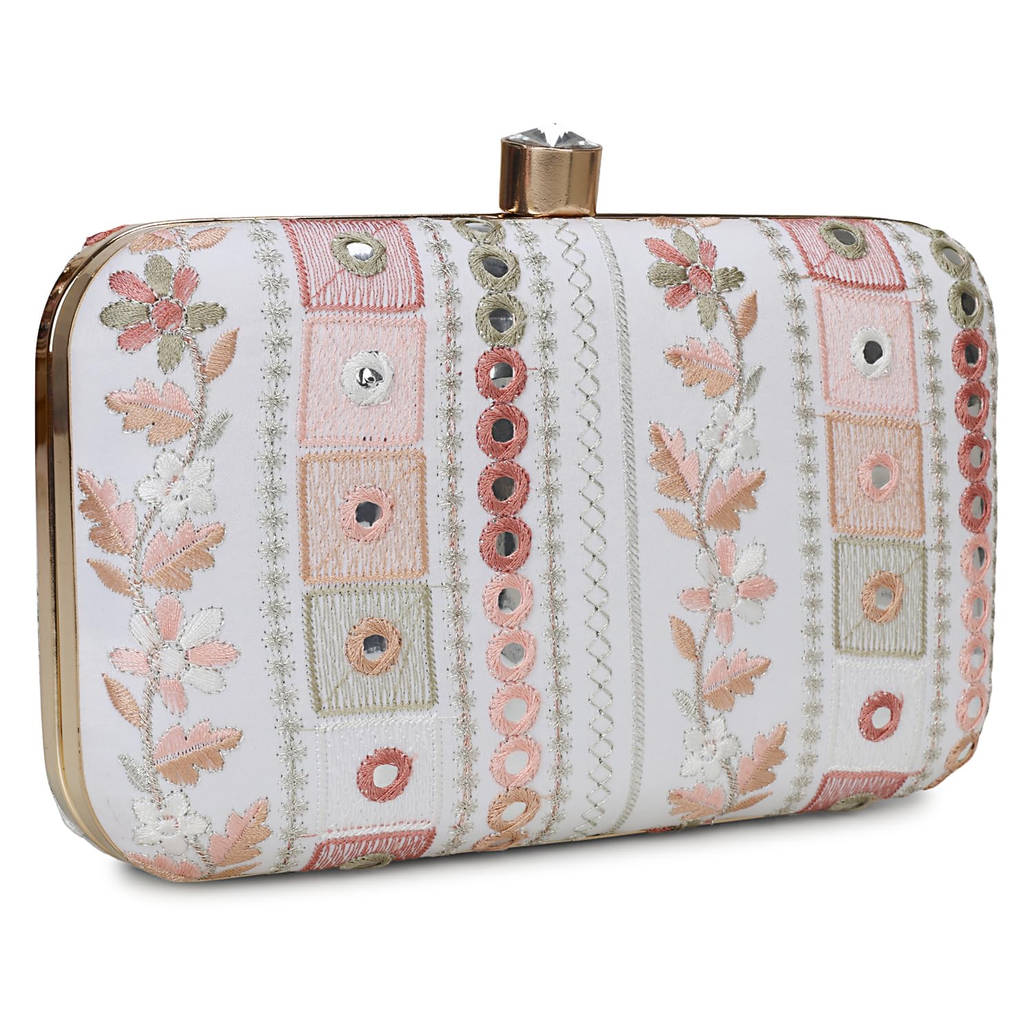 LONGING TO BUY Hand Crafted Designer Box Clutch - Zari Embroidery For Women