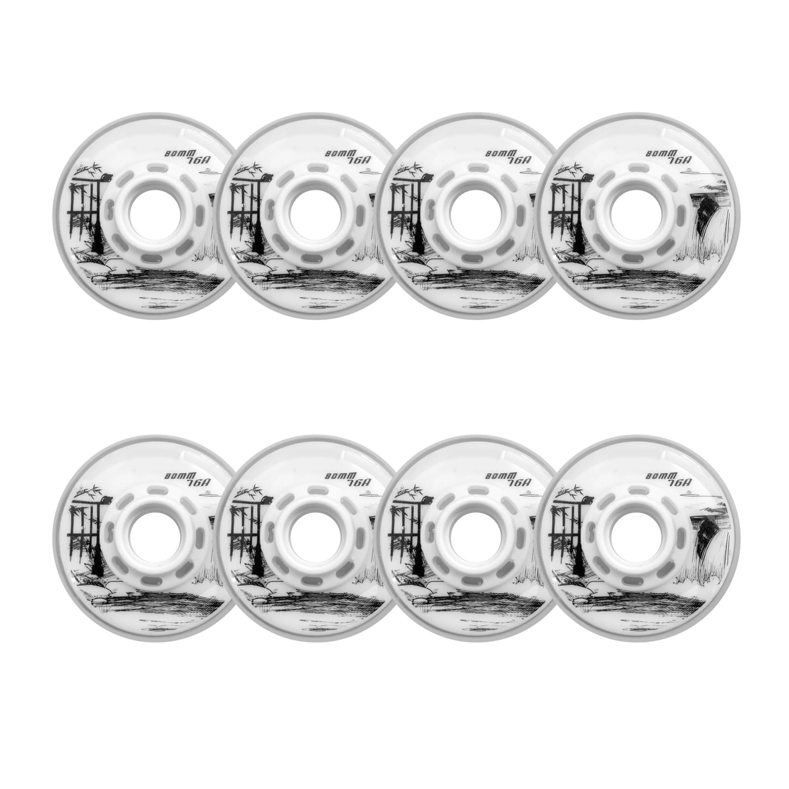 Genérico Ruedas de Repuesto para Patines en Línea Exterior Interior 76A 72 mm 76 mm 80 mm en Línea Alta Elasticidad Resistente Al Desgaste Paquete de 8