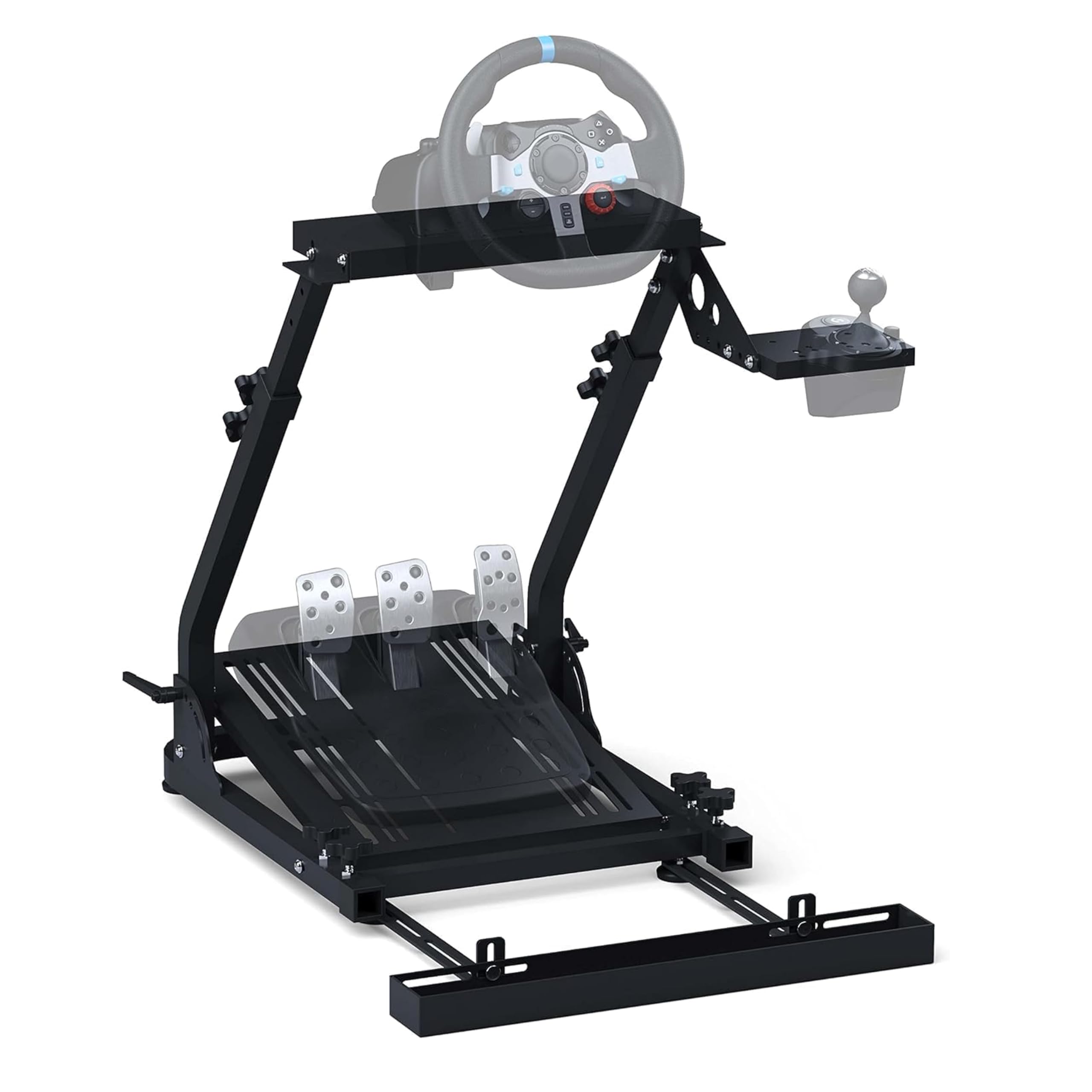 GT OMEGA Classic Wheel Stand - Foldable Entry-Level Sim Rig, Pre-Equipped with a Shifter Mount and Chair Link, Adjustable & Upgrade-Ready