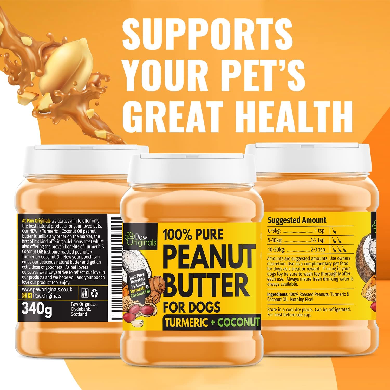 Peanut Butter For Dogs Turmeric & Coconut Oil Anti Inflammatory