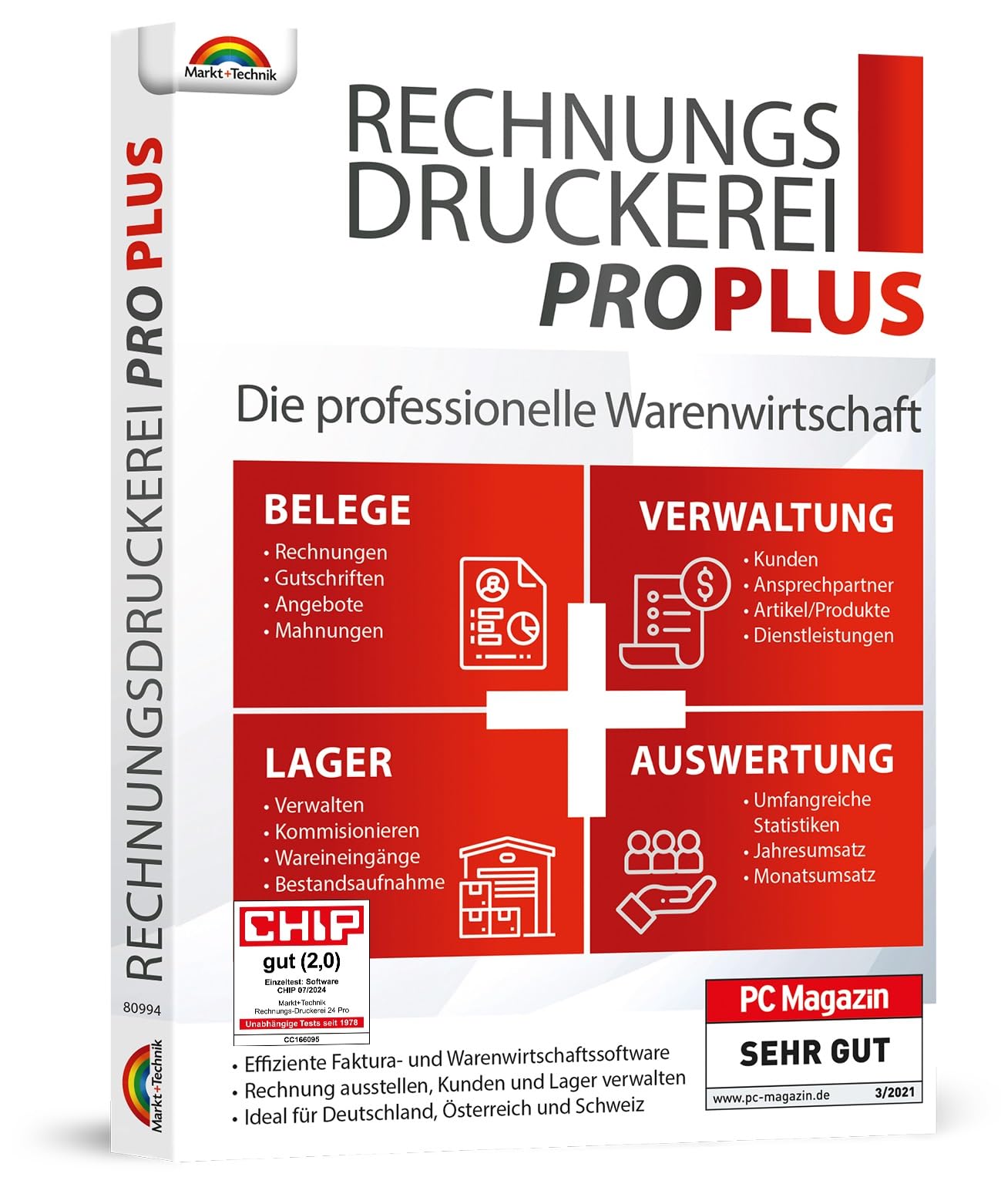 Rechnungsdruckerei 2026 PRO PLUS - professionelle Warenwirtschaft - Rechnungen, Angebote, Kunden und Artikelverwaltung, Auswertungen