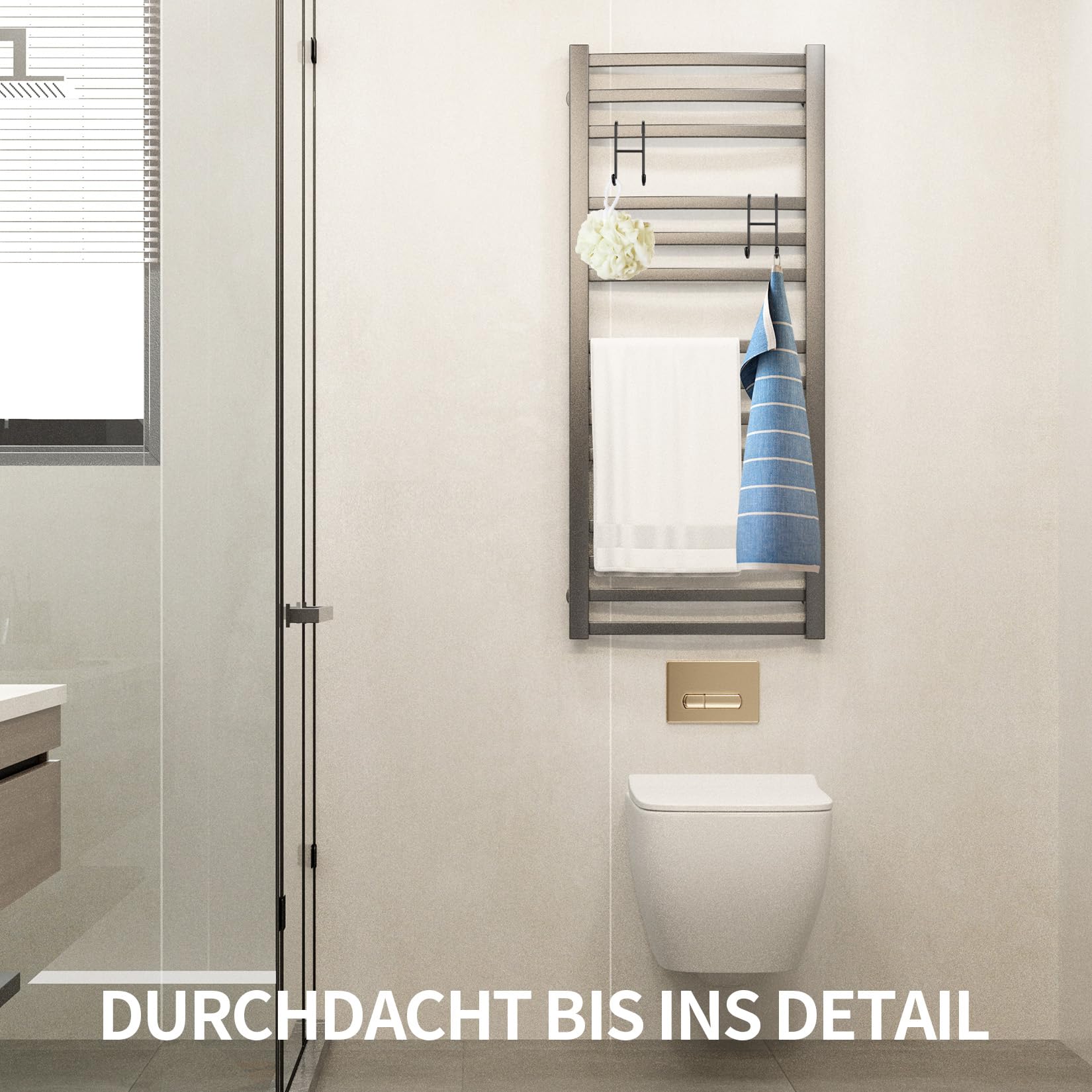 4 Piezas Gancho para Mampara de Ducha, Colgador Toallas Baño, Ganchos para Puerta de Ducha Toalla Baño, Colgador Puerta Acero Inox, Gancho de Ducha sin Taladrar para Puerta de Vidrio