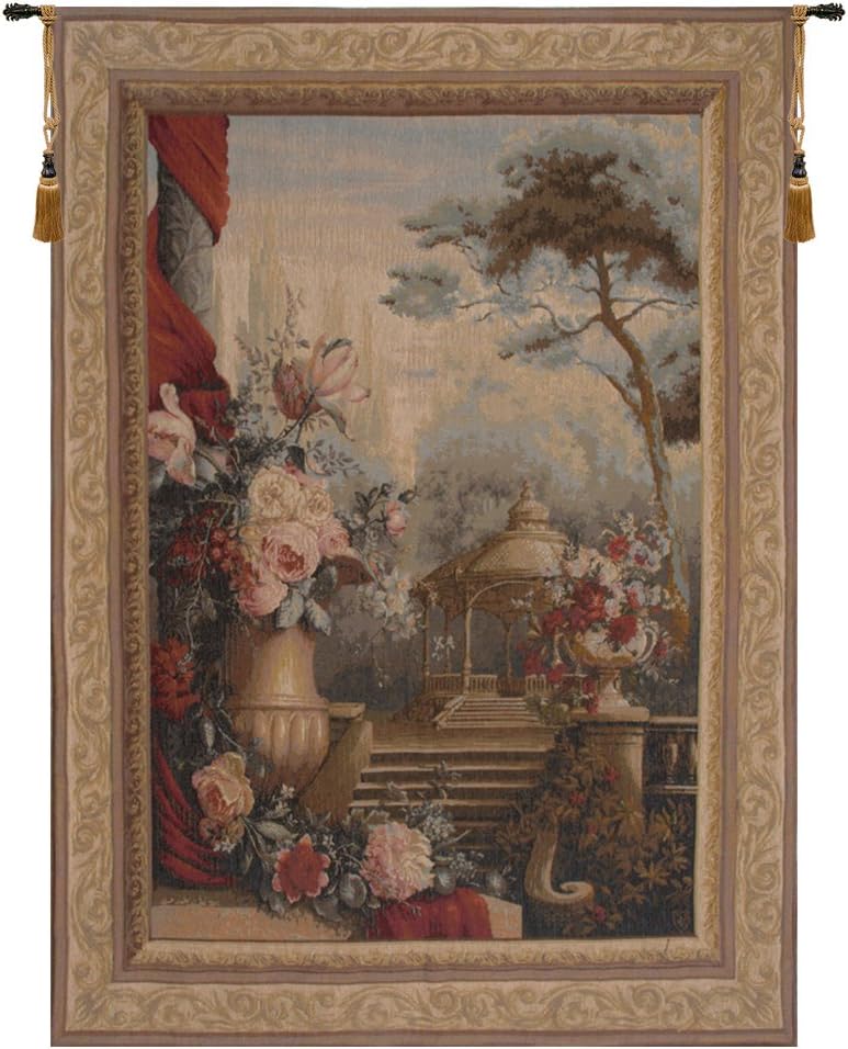 Charlotte Home Furnishings Inc. Bouquet Au Drape No People French Tapestry Wall Hanging, 41 X 57 Inch, Viscose Cotton And Polyester Blend Wall Art, Perfect For Home Decor And Wall Decor