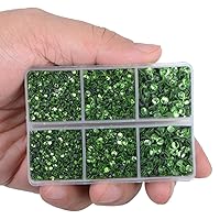 Vista 3 de LPBeads 6400 piezas de pedrería termoadhesiva peridoto con base plana, 5 tamaños mixtos, gemas de cristal redondas de vidrio con pinzas y lápiz