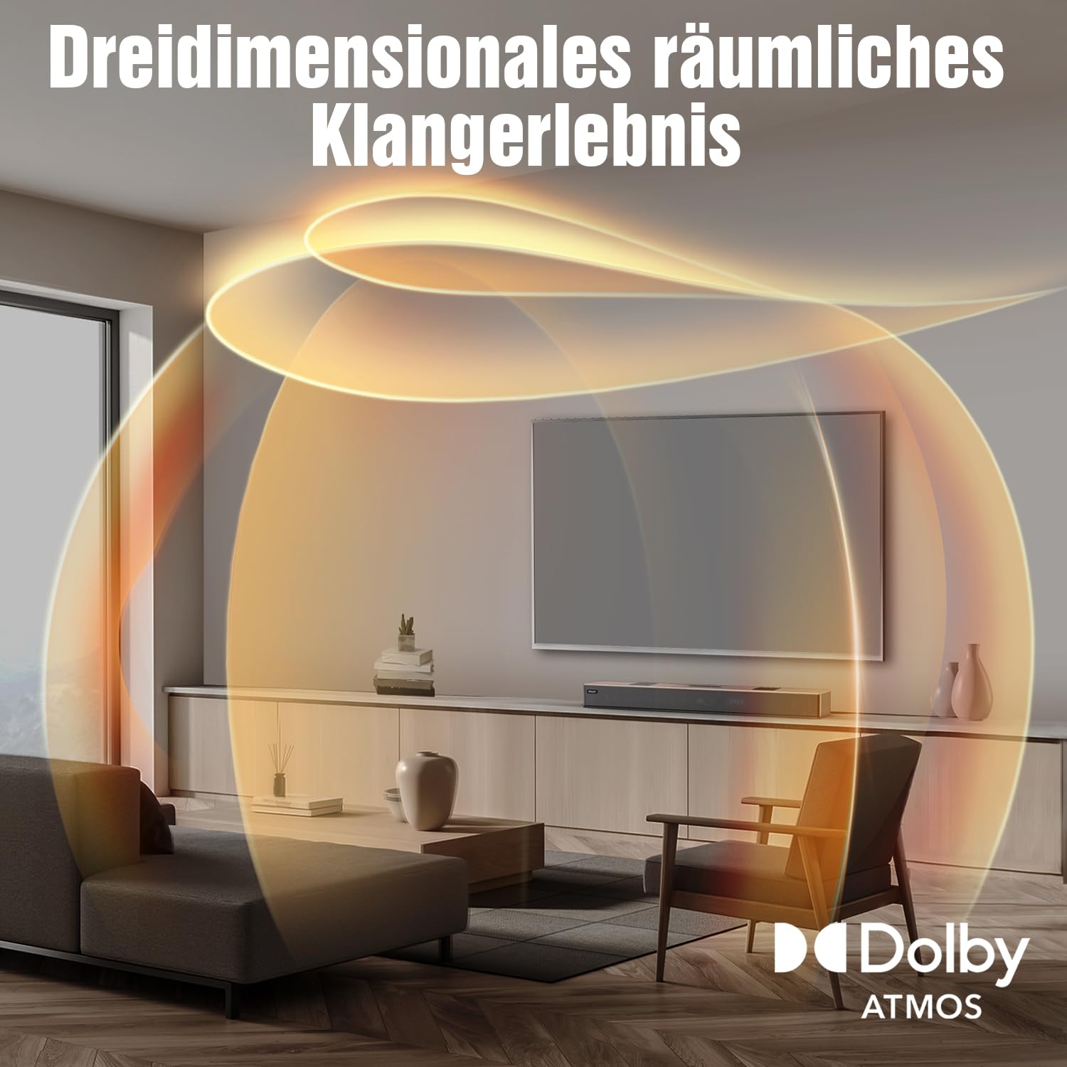 Hiwill 5.2.2ch Soundbar für TV Geräte mit Dolby Atmos, 400W All-in-One TV Soundbar mit 2 integrierte Subwoofer, Holzgehäuse Heimkino Soundsystem, Lautsprecher für Fernseher, HDMI eARC/Optisch/Aux