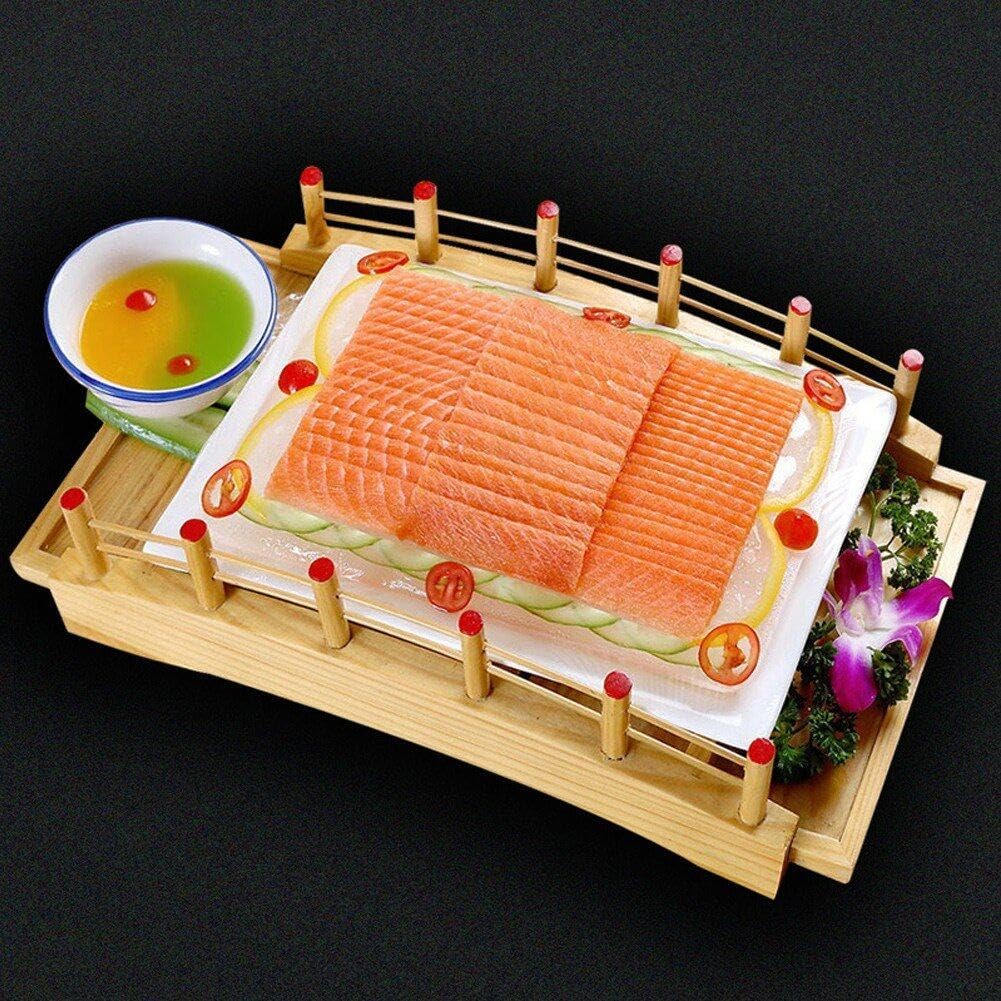 Pont en Arc en Bois Plateau De Service De Bateau À Sushi Assiettes De Service À Sushi Sashimi Plateau À Sushi Japonais Assiette D'apéritif pour Cuisine À Domicile Restaurant