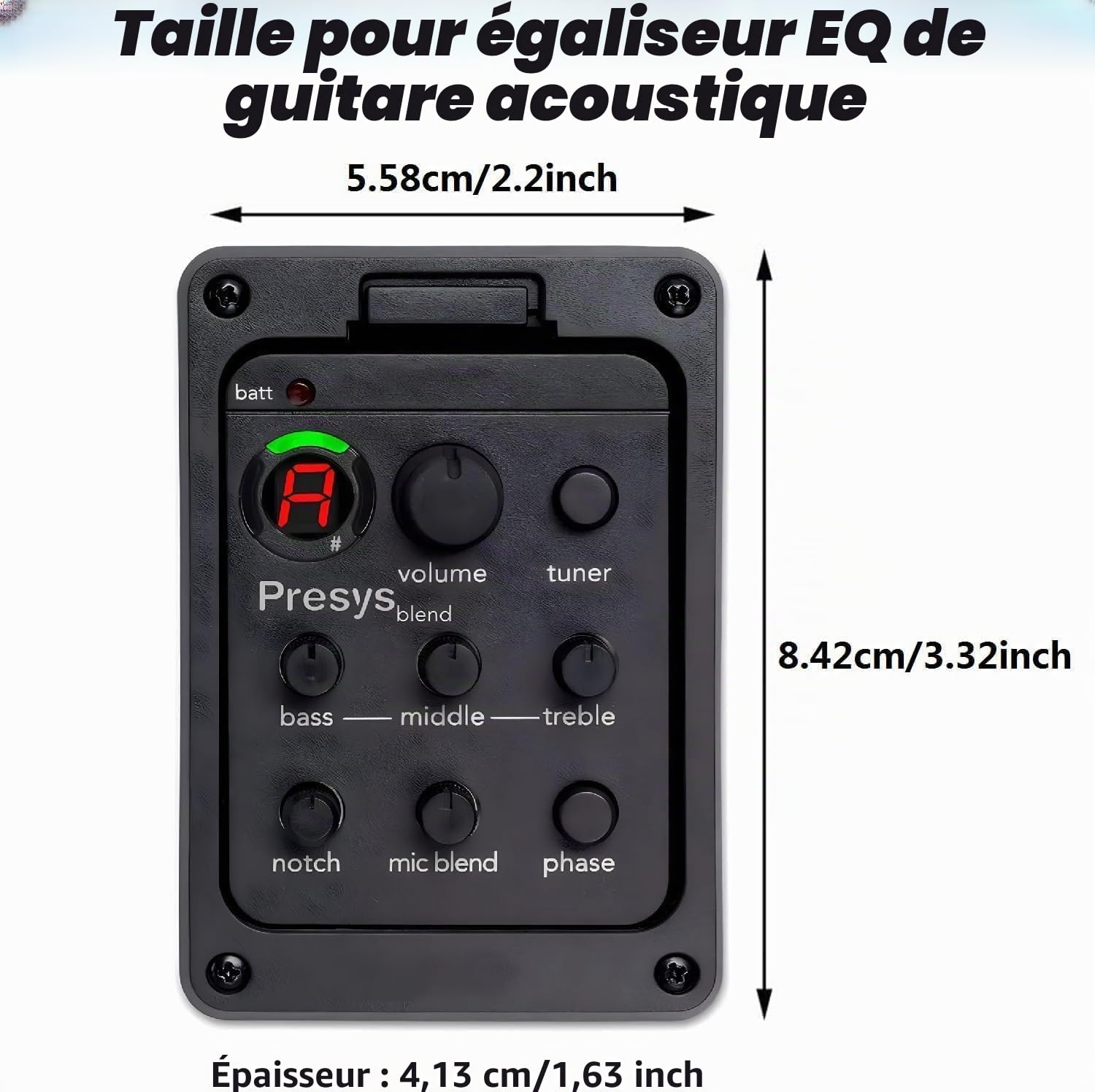 Egaliseur pour Guitare Acoustique sur Bord, préampli, Guitare, Outil 201