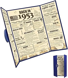 70th Birthday Party Decorations Poster, 1953 Party Supplies Decorations Birthday Gifts for Women & Men, 70 Years Old Birthday Certificate Gift, Great 70th Birthday Gifts for Him （Back in 1953）
