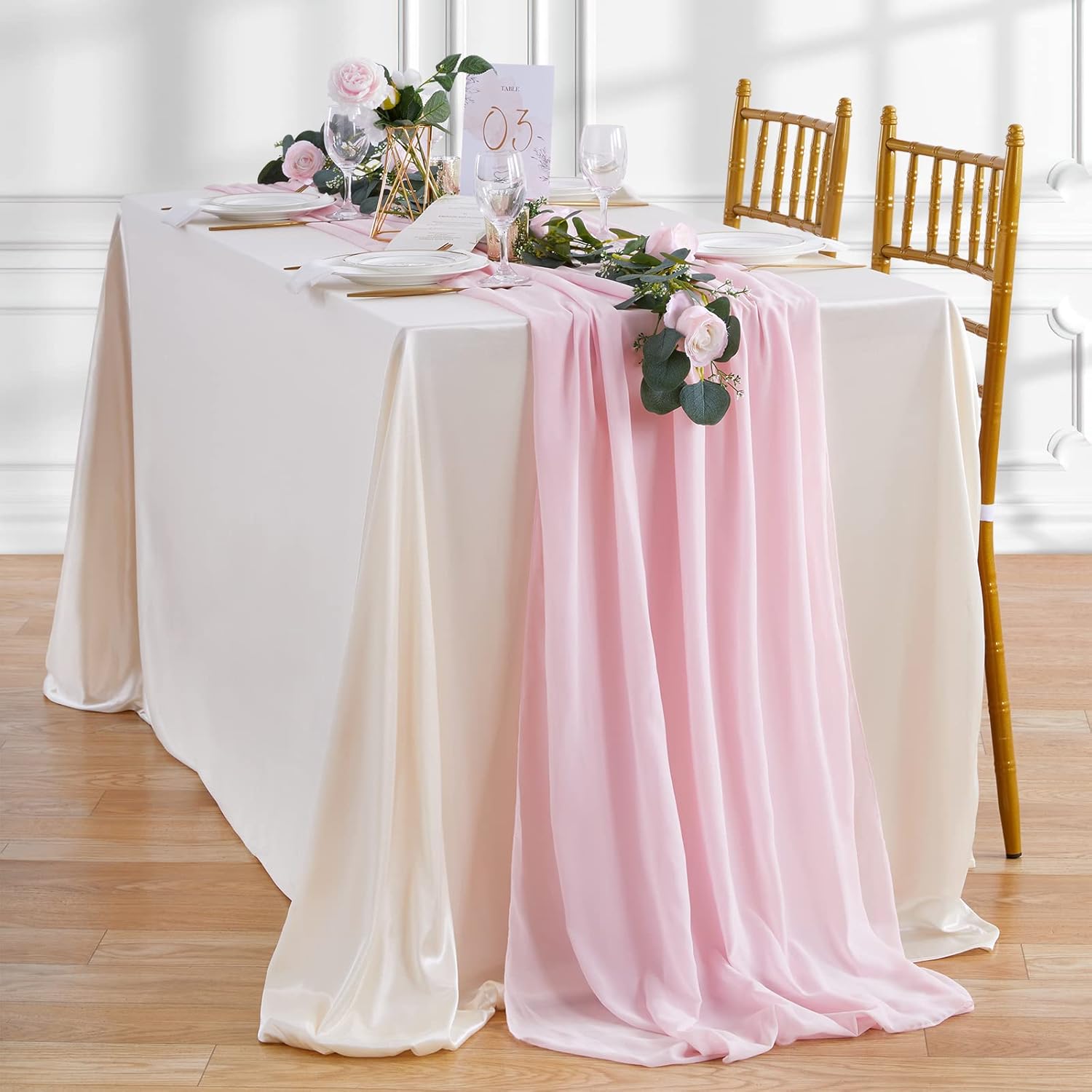 10 Yard Pink Chiffon Fabric by The Yard, 58 Inch Wide Elegant Sheer Chiffon Fabric for Wedding Costume Sewing Clothing Crafting Table Runner DIY Project