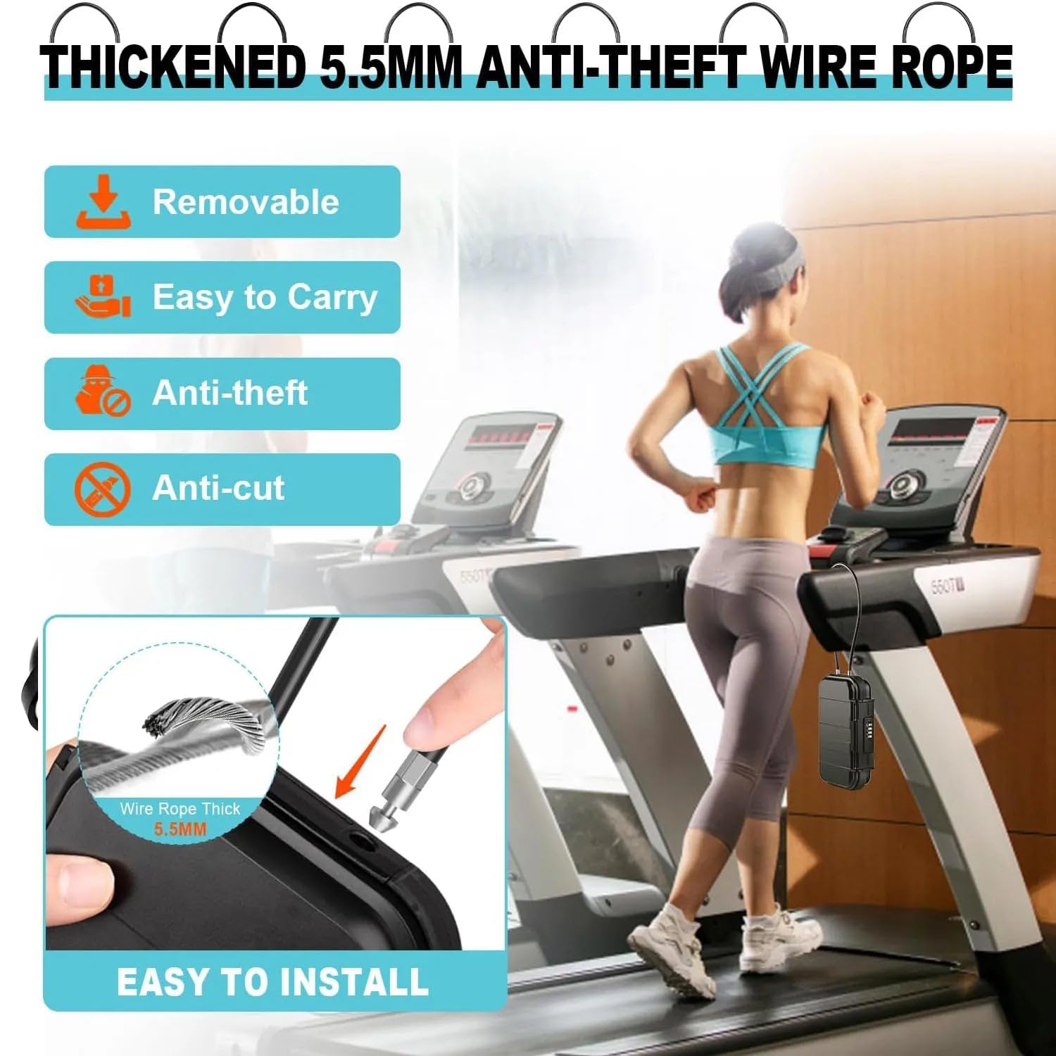 Reise-Tresor, tragbar, für Fitnessstudio, Diebstahlschutz, Strand, wasserdicht, kleines Zahlenschloss, Box mit abnehmbarer Kette, grau/China