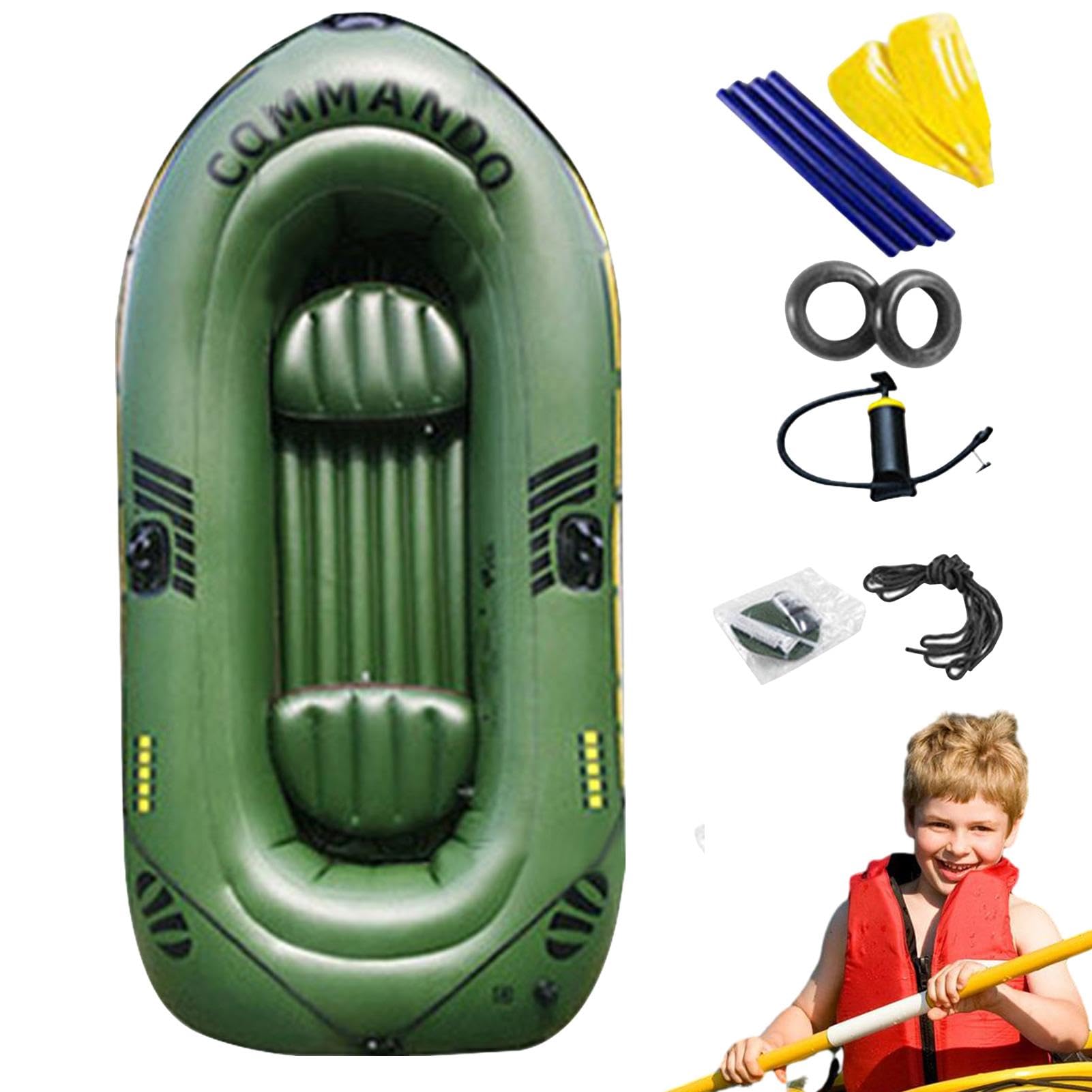 Barco De Pesca Inflable,Barco Inflable,Barco Flotante Para Deportes Acuáticos | Kayak De Senderismo Para 2 Personas/3 Personas, Barco Portátil, Deporte De Radeau, Kayak Para Lagos, Pesca, Costa