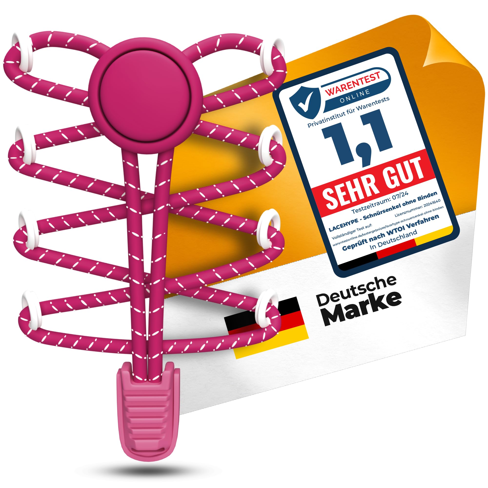LaceHype - Schnürsenkel ohne binden Elastische mit Schnellschnürsystem aus Gummi, SK02 - Schuhbänder ohne binden - für Sneaker, Kinderschuhe, Laufschuhe (Pink Mix, 1P)