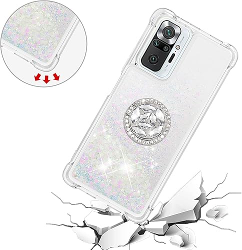 Miniatura 5 de CCSmall Funda para Xiaomi Redmi Note 10 ProNote 10 Pro Max con creatividad transparente arena movediza purpurina que fluye flotando suave con