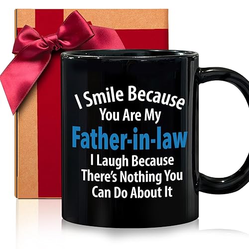 Father in Law Mug Gift, I Smile Because You’re My