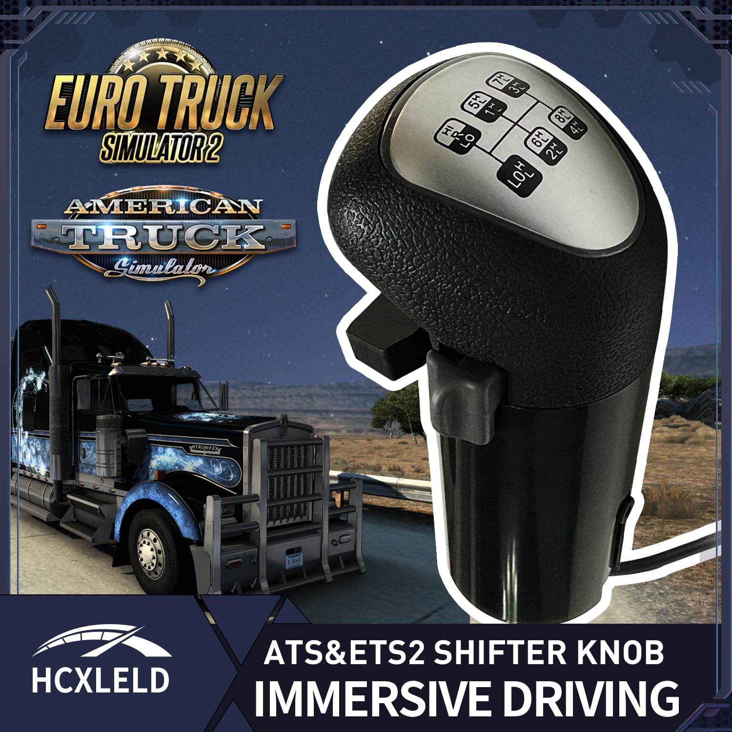 HCXLELD USB Shifter Knob for ATS & ETS2 PC For Logitech G25 G27 G29 G920 G923 Thrustmaster TH8A Fanatec SQ PXN A7 other DIY shifter