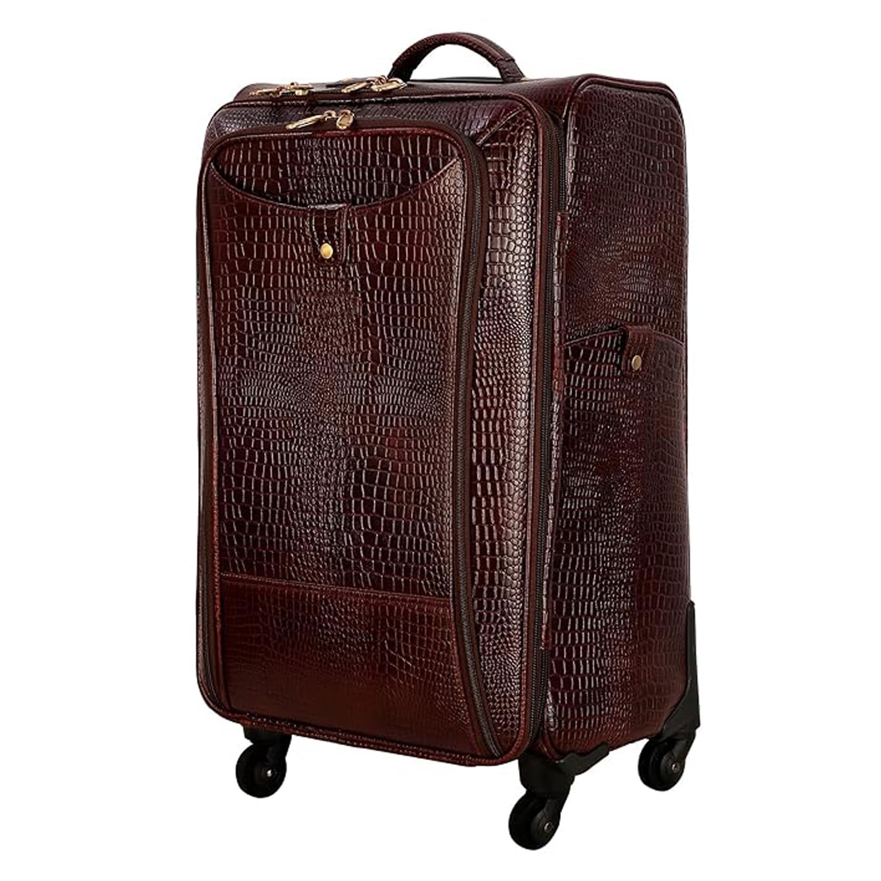richsign leather accessories 52 Litres 24'' Suitcase & Trolley Bags For Men Luggage 4 Wheels Business Roller Cases (C-BROWN) (Dimension : L=15 X W=11 X H=24 Inch) (Weight:3 kg / 3000 GR)-picture-55