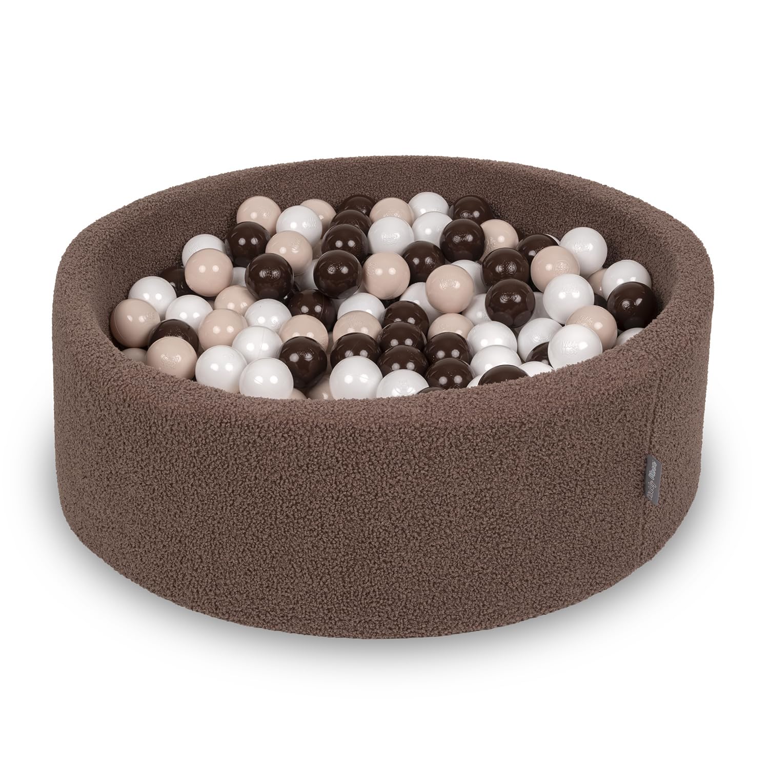 KiddyMoon Ball Pit For Baby With Teddy Plush, Large 7 Cm Balls For A Fuller Ball Pit, From 8 Months, Removable Cover