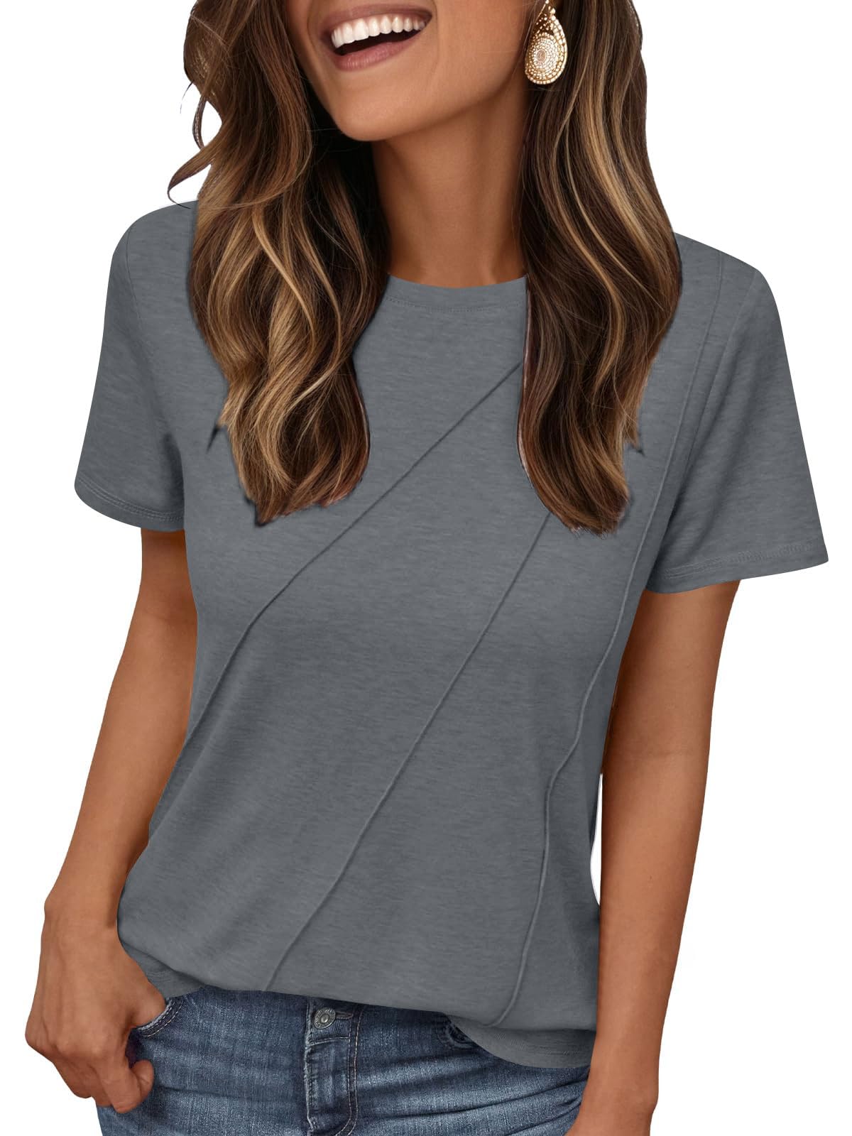 Lime Flare Womens Tshirts Short Sleeve Shirts Dressy Casual Summer Tops
