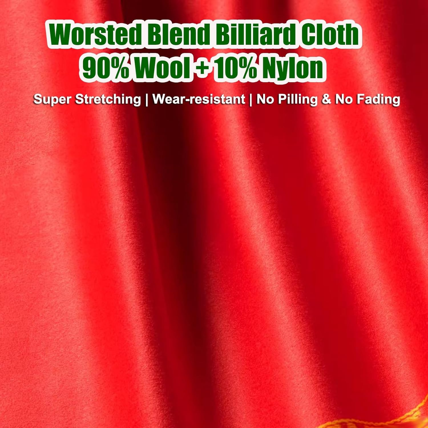 Professional 9ft Billiard Felt Replacement Wool Blend Pre-Cut Pool Table Cloth with 6 Strips Commercial Grade for Home & Club Use