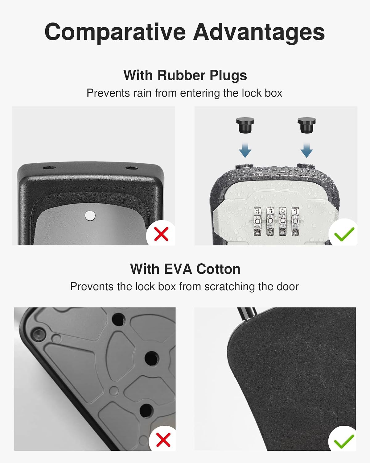 Puroma Lock Box, Key Lock Box Wall Mount & Portable Combination Lockbox with Resettable Code, Security Lockbox for Outside House Keys, Apartment Realtors Spare Keys Storage (2 Packs, Gray) thumbnail