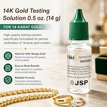 Gemtone Gold Testing Kit, 14K Purity Testing Solution, 6 Bottles, Jewelry and Precious Metal Analysis