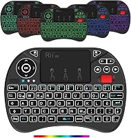 Rii Mini Vezeték Nélküli Billentyűzet Érintőpaddal, 8 RGB Háttérvilágítási Móddal, Tölthető, Smart TV, PC, Xbox Kompatibilis, 10m Hatótáv 2