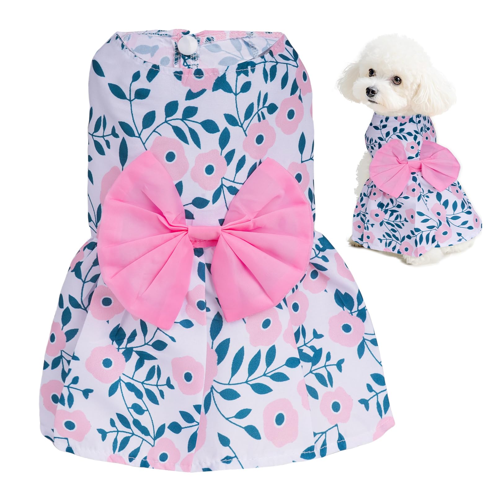 choyaxo Small Dogs Girl Bow Cat Dress