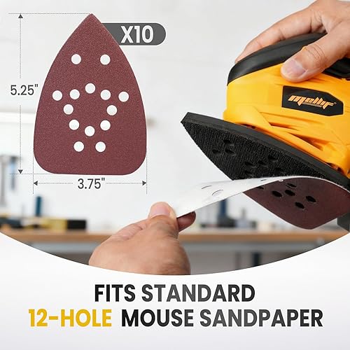 Miniatura 5 de Lijadora de detalles inalámbrica compatible con batería Dewalt de 20 V MAX (solo herramienta), lijadora eléctrica compacta de mouse de 12000 rpm,