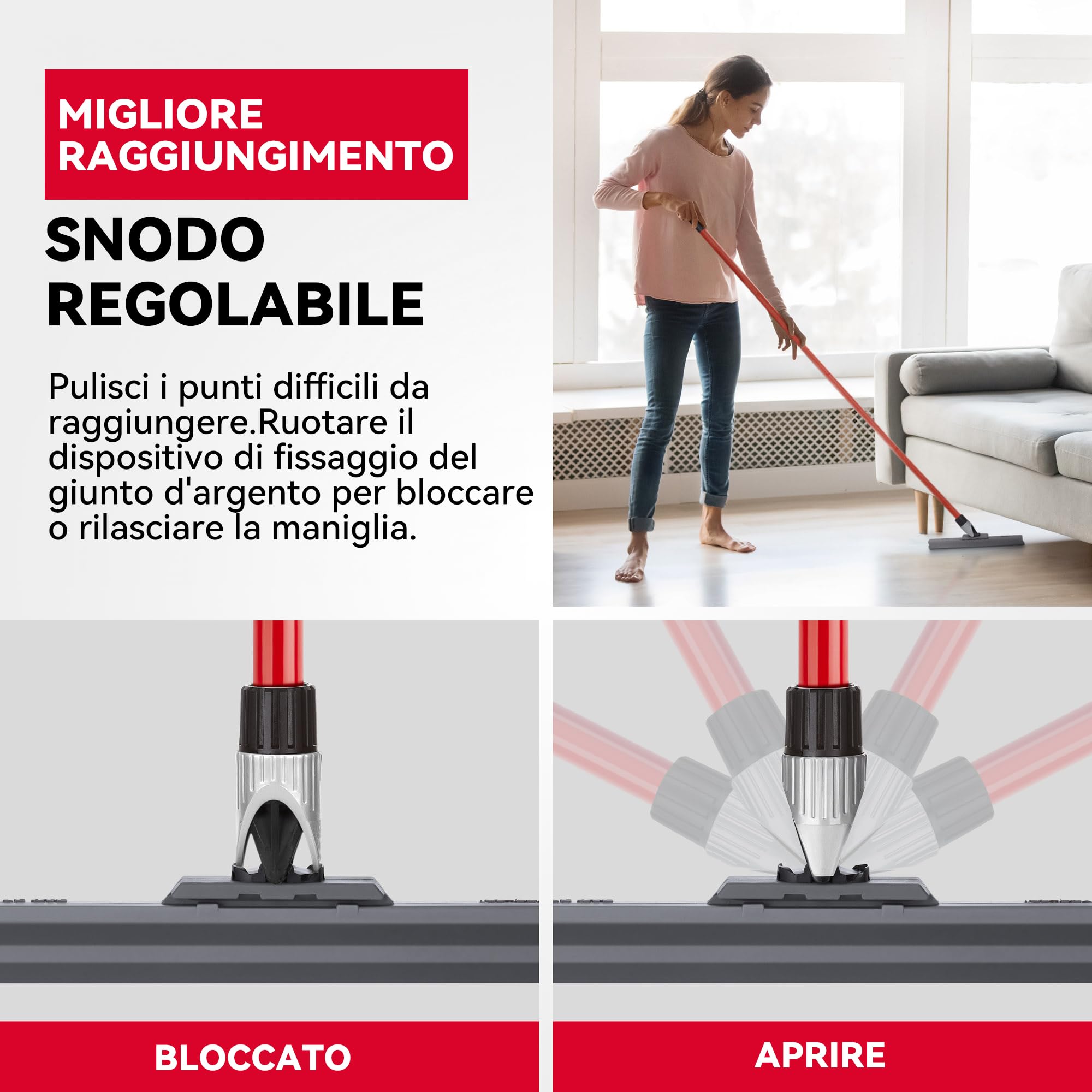 Tyroler Tira Acqua Pavimenti esterno da 30 cm | Testa in Silicone 100% | Manico Antiruggine da 140 cm tergipavimento spingiacqua | tiraacqua pavimenti esterni | tiracqua per pavimento