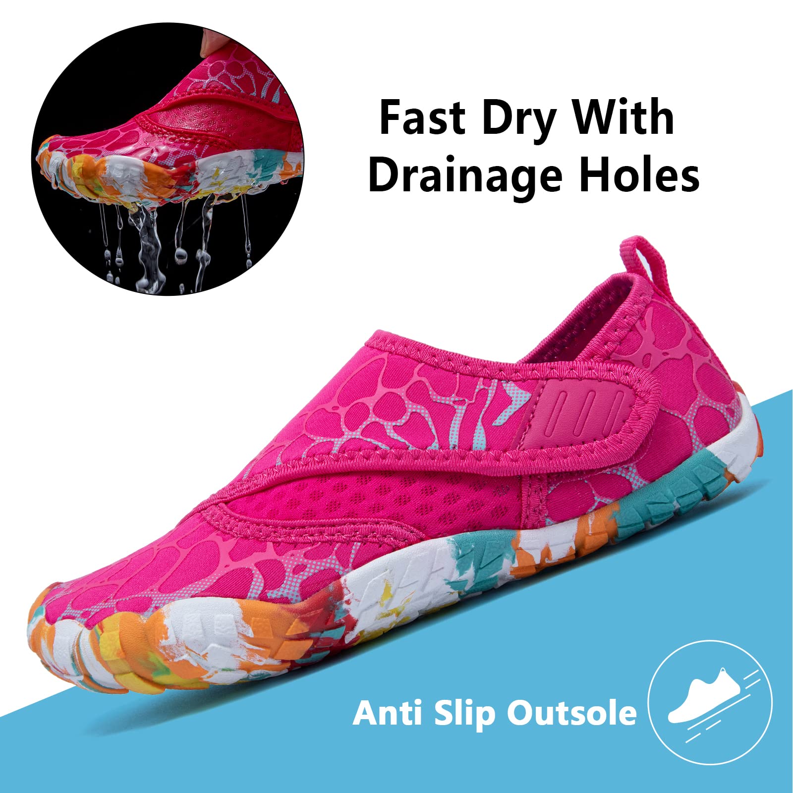 CIOR Zapatos acuáticos para niños y niñas, tenis deportivos ligeros, de secado rápido (bebé/niño pequeño/niño grande)