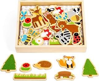 Bigjigs Toys Wooden Woodland Magnets - 35 Magnets