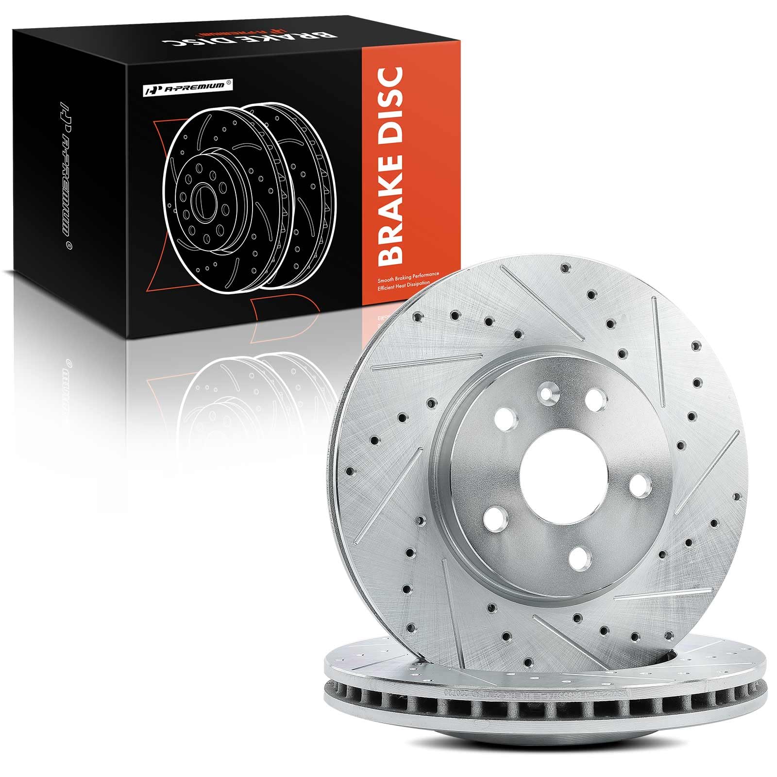 A-Premium 12.64 inch (321mm) Front Drilled and Slotted Disc Brake ...